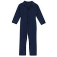thumbnail image 3 of Venjoe Kids Boys Mechanic Costume Dance Coveralls Long Sleeve Overalls Jumpsuit Boiler Suit Halloween Dark Blue 12, 3 of 5