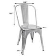 thumbnail image 2 of Lacoo Metal Dining Chair Indoor-Outdoor Use Stackable Classic Trattoria Chair Chic Dining Bistro Cafe Side Metal Chairs Set of 4 (Sliver), 2 of 7