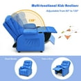 thumbnail image 5 of Costway Kids Youth Recliner Chair PU Leather w/Cup Holders & Side Pockets Blue, 5 of 9