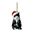 thumbnail image 2 of CASAFUN Black Cat Halloween Christmas Ornament Birthday Gift for Cat Lovers,Black Cat Xmas Decor Tree Hanging,Christmas Ornament,Car Hanging Ornaments, 2 of 3