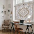thumbnail image 5 of Brown Boho Kitchen Curtains 45 Inch Length, Vintage Abstract Floral Ethnic Tribe Tiers Curtains for Bathroom Bedroom Cafe, Light Filtering Small Window Treatment Short Drapes 2 Panels 42"Wx45"L, 5 of 8