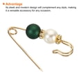 thumbnail image 4 of Uxcell Pearl Brooch Pins 2 Inch Metal Faux Pearl Decorative Collar Safety Pins Clips, White/Green, 20pcs, 4 of 5