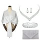 thumbnail image 2 of Conjunto de 5 piezas de joyas de plata con diamantes de imitación para mujer, collar y pendientes de circonita hueca para Halloween, bodas, fiestas nupciales, accesorios de noche, 2 of 4