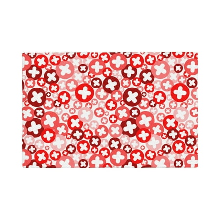 

Table Placemats Set of 6 - Plus Cross 12x18 In Faux Linen Double Heat Resistant Place Mats Cloth Indoor/Outdoor Placemats Washable Table Mats for Dining Kitchen Party