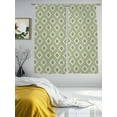 thumbnail image 2 of Sage Green Boho Geometric Sheer Curtains for Living Room Bedroom Country Abstract Pattern Sheer Curtains 63 Inch Long 2 Panels Set Light Filtering Curtain Window Treatments Drapes for Dining Room, 2 of 6