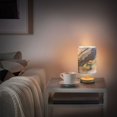 thumbnail image 6 of Blue Marble with Gold Bedside Table Lamp LED Warm Lights with USB Charging Port Retro Cylinder Desk Lamps for Bedroom Living Room Office Coffee Bar Decoration, 6 of 7