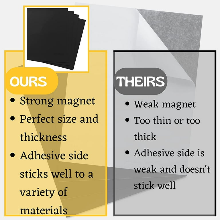 Mr. Pen- Adhesive Magnetic Sheets, 8 x 10, 4 Pack, Magnetic Sheet,  Magnetic Paper, Magnet Paper Sheets
