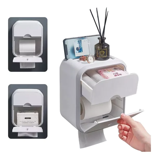 Despachador Dispensador De Papel Higienico Con Soporte Cajon