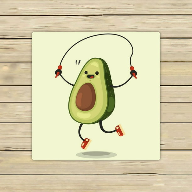 ABPHQTO Cute Avocado Cartoon Character Makes The Jump Rope