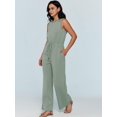 thumbnail image 3 of Womens Jumpsuits Fall Outfits 2023 New Casual Fashion Clothes Sleeveless Wide Leg Long Pants Romper, 3 of 6
