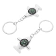 thumbnail image 2 of KAKOWELY mini compass 2pcs Mini Compass Keychain For Hiking And Camping Small Pocket Compass With Key Ring Camping Accessory Creative Airplane Shaped Compass Keychain, 2 of 5