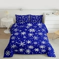 thumbnail image 2 of Manfei Dreamy Snowflake Chils Queen Comforter Set, Merry Christmas Bedding Comforter Set, Kawaii Princess Style Reversible Bedding Set, Lightweight Room Decor, 3-Piece, 2 of 8