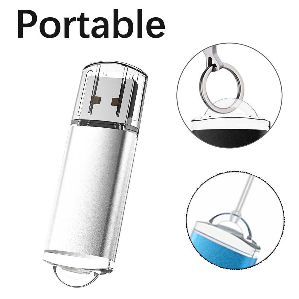 KOOTION 10 Pack 4GB USB Flash Drive Memory Stick Fold Storage Thumb Pen Drive Swivel in Silver