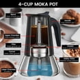 thumbnail image 5 of Abangdun 700W 85V~120V Induction Cooktop with 4-Cup 200ml Stainless Steel Moka Pot Mini Electric Stove Portable Small Hot Plate Cooker for Brewing Coffee Tea External Wired Control Panel, 5 of 16