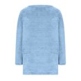 thumbnail image 4 of Aobny Elegant Tops for Woman Pajama Blue Crew Neck Solid Long Sleeve with Pocket Pullover Tops for Junior Dressy, 4 of 6
