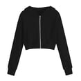 thumbnail image 4 of Abcomgle Girls Zip Up Sweatshirt Size 7/8 Cropped Long Sleeve Jacket for Kids Cute Fashion Lightweight Girls Hoodies with Pockets, 4 of 7