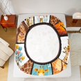 thumbnail image 5 of Feelyou Kawaii Giraffe Family Queen Sheet Sets, Cartoon Love Heart Flat Sheet, Brown Patchwork Queen Fitted Sheet, Ultra Soft Bedroom Decor, 4pcs, 5 of 7