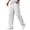 2#White, variant on BRANROY Men's Cargo Pants - Cotton Linen Drawstring Elastic Waist Loose Fit Wide Leg Trousers with Multi-Pockets, Casual Summer Hiking Pants for Men,Army Green,L