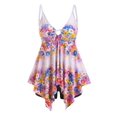 thumbnail image 1 of Tamaño de talla grande printas florales precipitadas Tankini Tankini Rosegal  Vestidos casuales de talla grande, 1 of 5