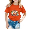 thumbnail image 1 of PMVFHDE Hauts Mignons pour Filles, T-shirt Graphique pour Filles, T-Shirts d'Été pour Filles, T-Shirts Originaux pour Filles, T-Shirts Graphiques Mignons de Pâques pour Enfants, Col Rond, Manches Courtes, T-shirt Décontracté d'Été Orange, 3-4 Ans, 1 of 4