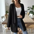 thumbnail image 6 of VISALY Long Cardigans Chunky Knit Cardigan Cardigan Sweaters for Women with Pocket Trendy Casual Long Sleeve Tops Open Front Fall Winter Coats Cardigan with Pockets Soft Cardigans Black L, 6 of 7