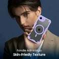 thumbnail image 5 of KOMI for iPhone SE 4 Case: for iPhone SE 4th Gen 2025 Case, Translucent Matte Back Compatible with Magsafe Magnetic Slim Shockproof Protective Case with Lanyard Strap Phone Cover, Purple, 5 of 5