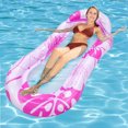 thumbnail image 4 of Tumbona plegable inflable con fila flotante para piscina (figura rosa), 4 of 6