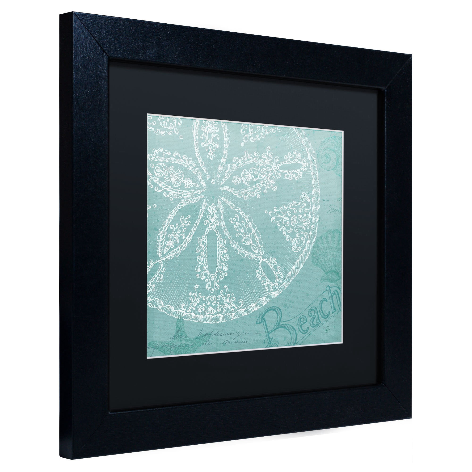 Trademark Fine Art "Aqua Treasure II" Canvas Art by Daphne Brissonnet, Black Matte, Black Frame