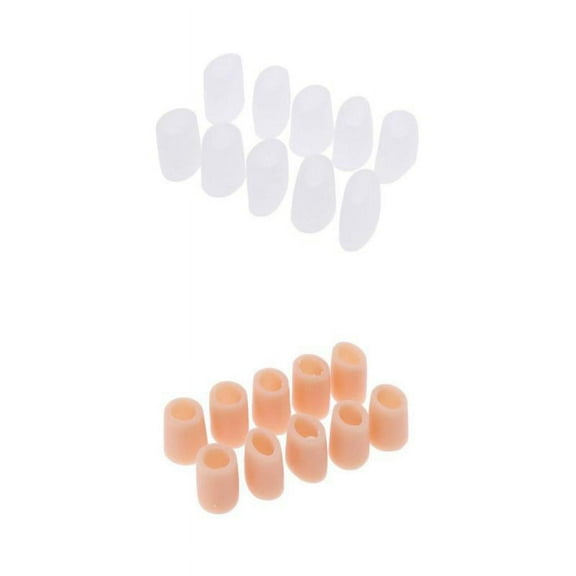 10 Pairs, Silicone Toe Caps Tubes, Hammer Toe Crest Pads, Soft Toe Straightening