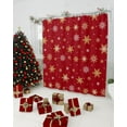thumbnail image 2 of Polyester Fabric Red Christmas Snowflake Shower Curtain, Yellow White Xmas Winter Snowflake, Waterproof Bathtub Curtain Bathroom Decor Set with Hooks 66 x 72 Inches,, 2 of 6