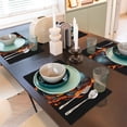thumbnail image 6 of Placemats Set of 4 / 6, Flame Metal Skull Placemats for Dining Table Indoor/Outdoors Heat Resistant Washable Placemats 18" x 12", 6 of 8