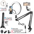 thumbnail image 1 of Anillo de luz LED para Selfie, soporte para teléfono con brazo plegable, luz de relleno circular, trípode regulable, fotografía, luz de anillo para Streaming de YouTobe, 1 of 5
