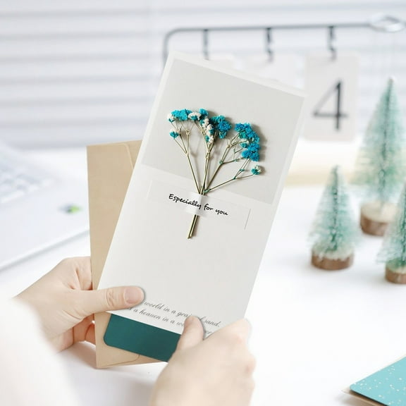 Mothers Day Gifts Clearance! Creative Mantianxing Mother's Day Birthday Greeting Card Teacher's Day Dry Flower Greeting Card Dry Flower Thank You Flower Shop Thanksgiving Small Card