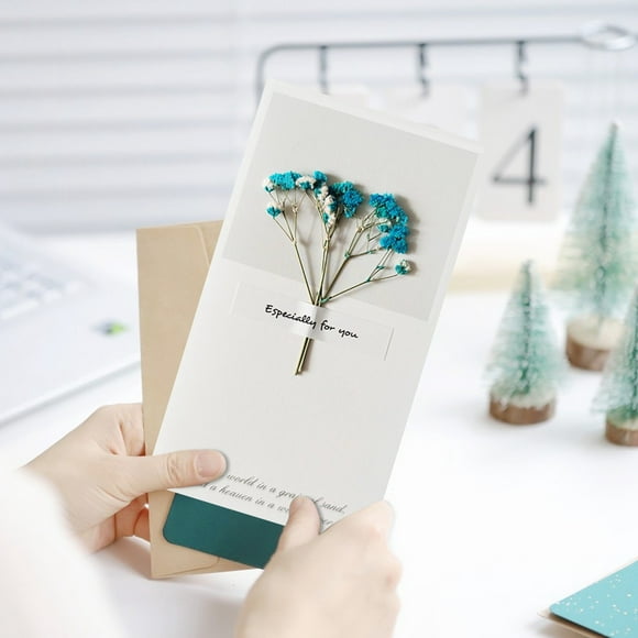 WHEANG Cartes de Vœux Créatives Mantianxing Carte de Vœux Fête des Mères Anniversaire Carte de Vœux Fête des Enseignants Fleur Sèche Carte de Vœux Fleur Sèche Merci Fleur Boutique de Fleurs Action de Grâce Petite Carte