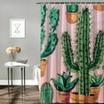 thumbnail image 2 of Fenyluxe Cactus Shower Curtain for Chic Elegant Bathroom Decor with Hooks, Waterproof Polyester Fabric, Various Sizes 60"x72, 2 of 7