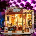 thumbnail image 5 of DIY Flower Shop Dollhouse Kit with LED Lights, Wooden Miniature House Building Set for Adults, 5 of 6