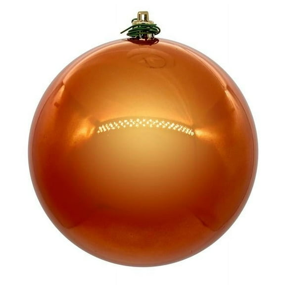 Vickerman N592518DPV 10 in. Pearl Ball Ornament with UV Drilled, Burn Orange