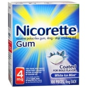 Nicorette 4 mg Coated White Ice Mint 100 Each (Pack of 4)