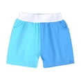 thumbnail image 3 of Hiiyo Boys Summer Outfits Cotton Tracksuit Patchwork Color Short Sleeve T Shirt with Shorts Set, 3 of 4