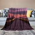 thumbnail image 2 of Chilfamy Beach Sunset Sculpture Throw Blanket for Couch Sofa Bed Office Travel Camping School | Super Soft Flannel Blanket for All Seasons | Lightweight & Anti-Pilling | Three Sizes Available 50x60in, 2 of 6