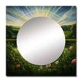 thumbnail image 2 of Designart "Bright Shining Mandala Paradise Landscape" Buddhism Square Mirror For Wall Decor - Large White Square Mirror Printed Wall Decor - Traditional Square Living Room Mirror, 2 of 5