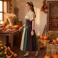 thumbnail image 5 of Renaissance Costume Women, Medieval Dress, Medieval Costume Women, Women's Medieval Renaissance Costume Cosplay Over Dress Halloween Vampire Bride Costumes Dress for Women, Brown L, 5 of 7