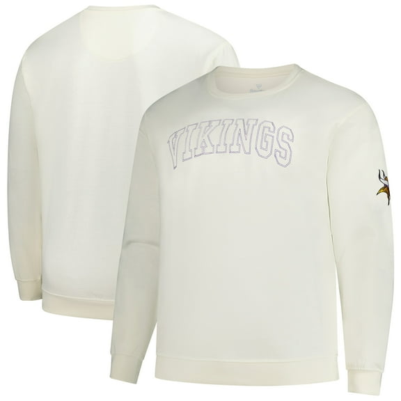 Men's Profile Cream Minnesota Vikings Big & Tall Fleece Sweatshirt