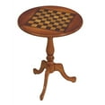 thumbnail image 1 of Colbert 22" Table de Jeu Piédestal Ronde en Burl de Cendre d'Olive, 1 of 7