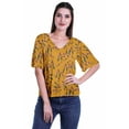 thumbnail image 1 of Moomaya Womens Printed Rayon V-Neck Top Short Sleeve Summer Clothing Boho Blouse, 1 of 6
