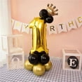 thumbnail image 4 of Chrome Gold Black 32inch 0-9 Number Foil Column Balloons Happy Birthday Party Decorations Balloon, 4 of 10