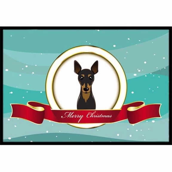 Min Pin Merry Christmas Door Mat