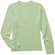 White Stag - Women's V-Neck Cable-Front Sweater