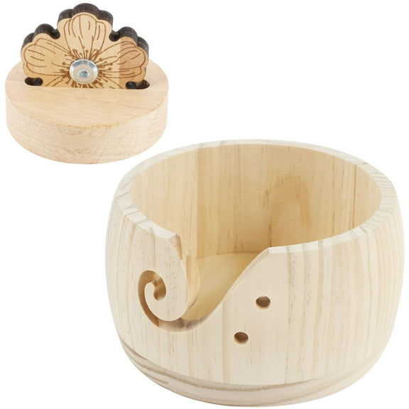 Wool Yarn Bowl with Thread Cutter Blade Practical Knitting Yarn Bowl with Hole Efficient Yarn Bowl Holder Decorative Yarn Ball Bowl for Crafting Knitting
