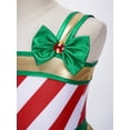 thumbnail image 6 of Aislor Girls Shiny Sparkly Ballet Dance Leotard with Tulle Tutu Skirts Christmas Performance Dancewear Size 4-14 Red 4, 6 of 7